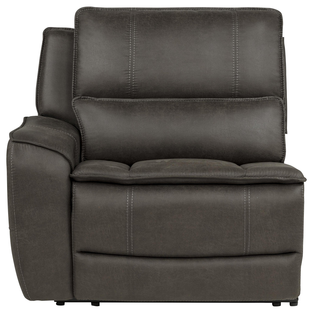 Marcell Transitional LAF Power Recliner with USB Charging Grey