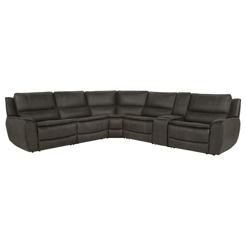 Marcell 6-Piece L-Shaped Power Reclining Sectional with Console Grey