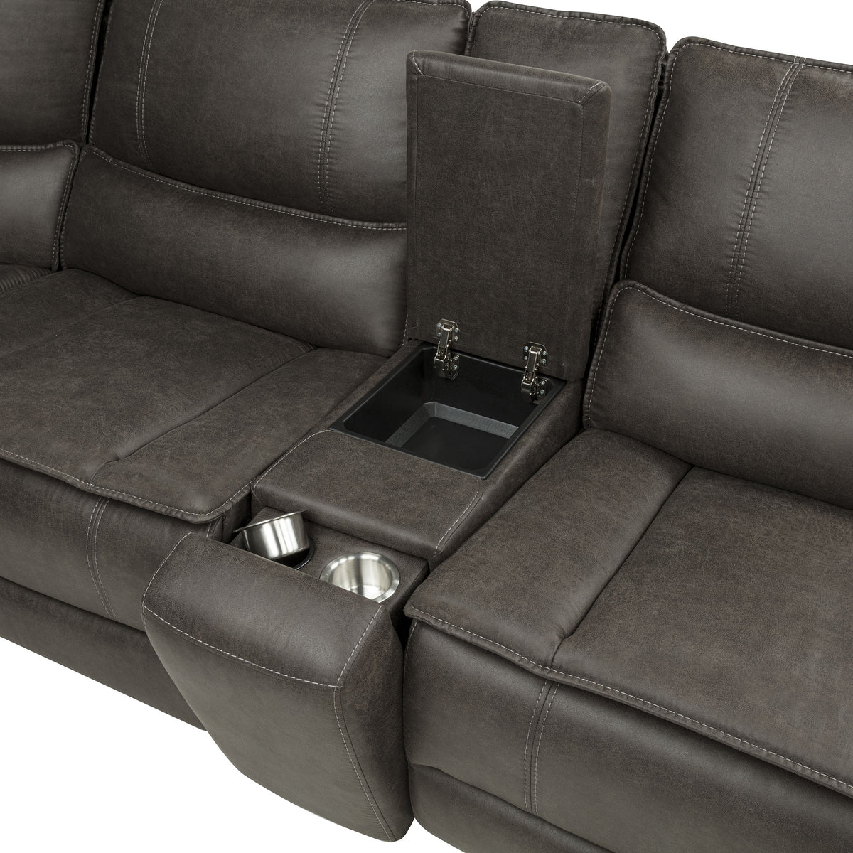 Marcell 6-Piece L-Shaped Power Reclining Sectional with Console Grey