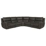 Marcell 5-Piece L-Shaped Modular Power Reclining Sectional Sofa Grey