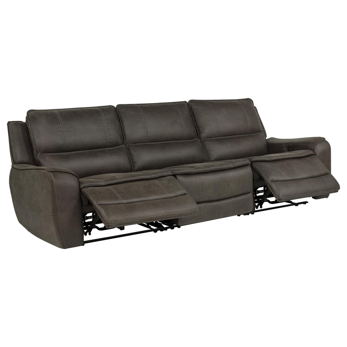 Marcell 3-Piece Transitional Power Reclining Sofa with USB Charging Grey