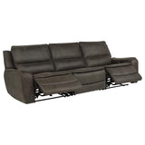 Marcell 3-Piece Transitional Power Reclining Sofa with USB Charging Grey