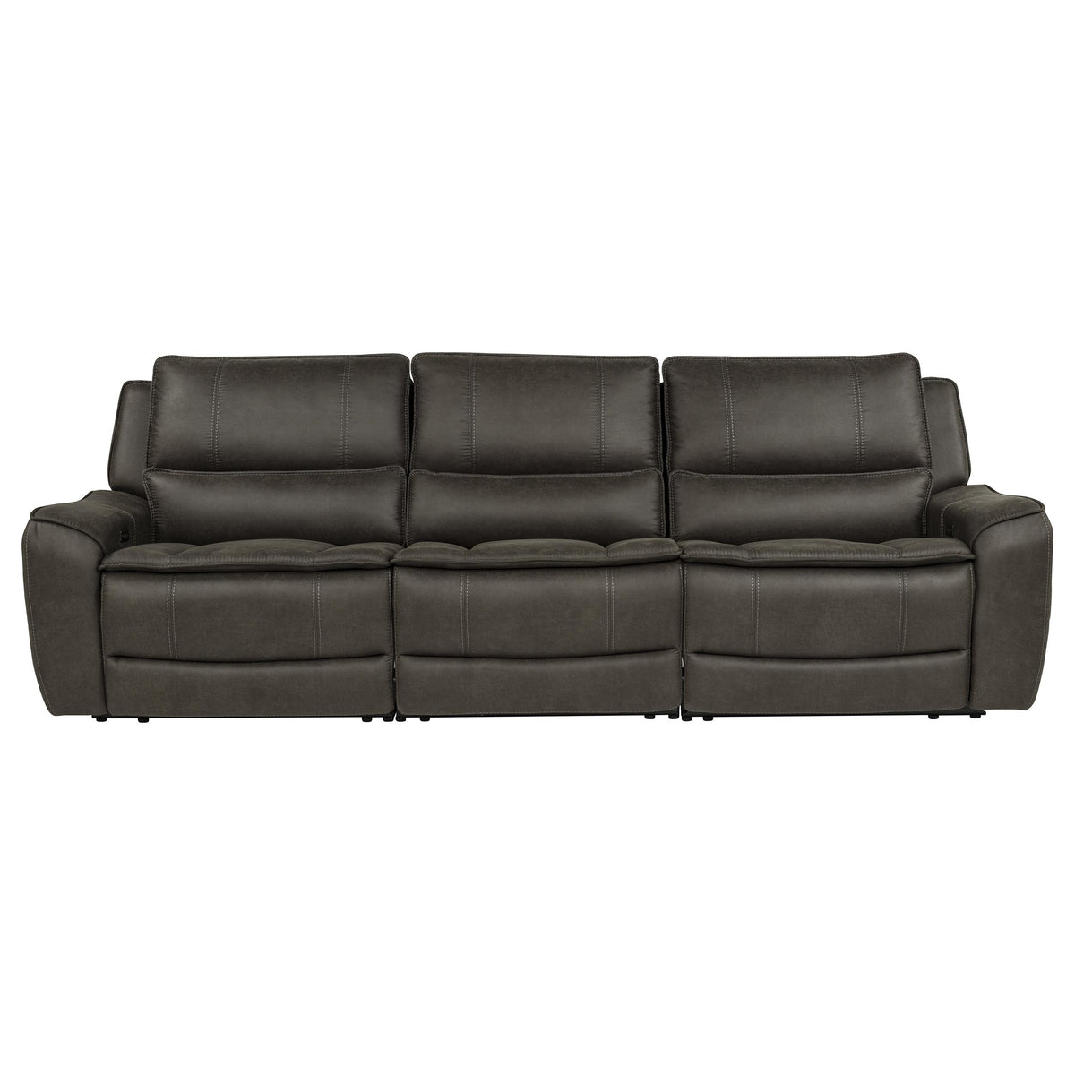 Marcell 3-Piece Transitional Power Reclining Sofa with USB Charging Grey