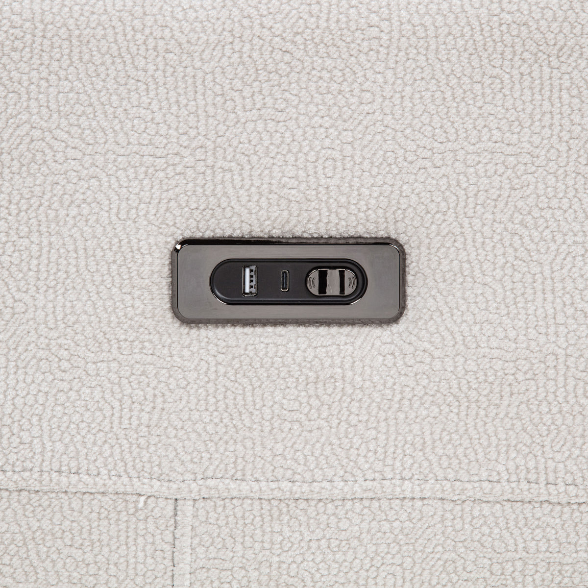 Kennett Chenille Upholstered Power Reclining Sofa Ivory