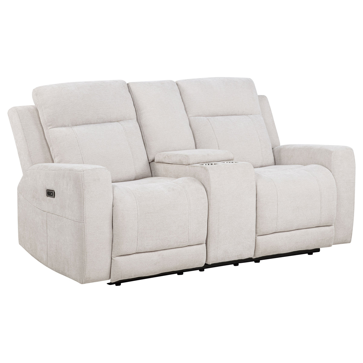 Kennett Chenille Upholstered Power Reclining Loveseat Ivory