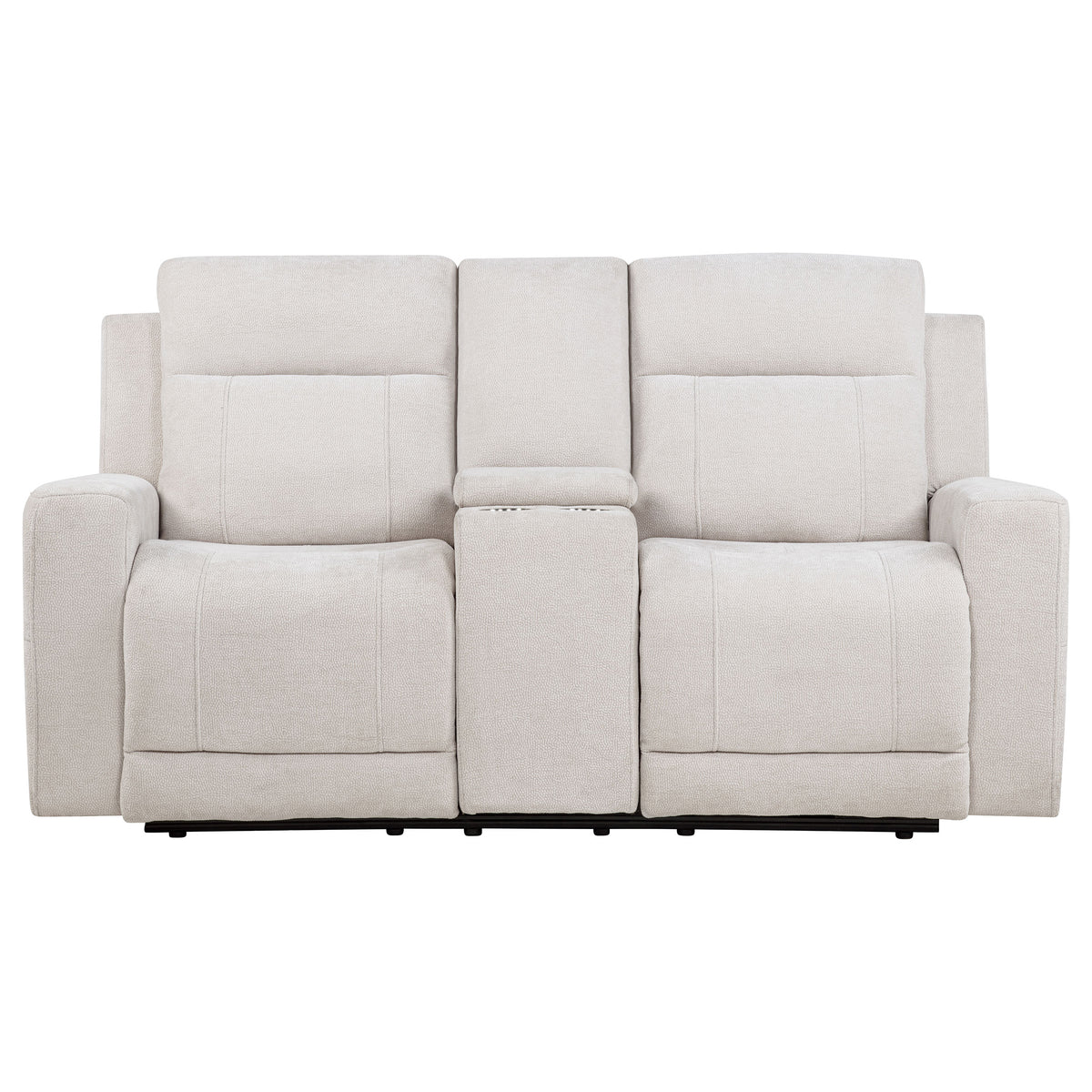 Kennett Chenille Upholstered Power Reclining Loveseat Ivory