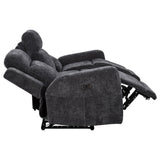 Kennett Chenille Upholstered Power Reclining Sofa Dark Grey