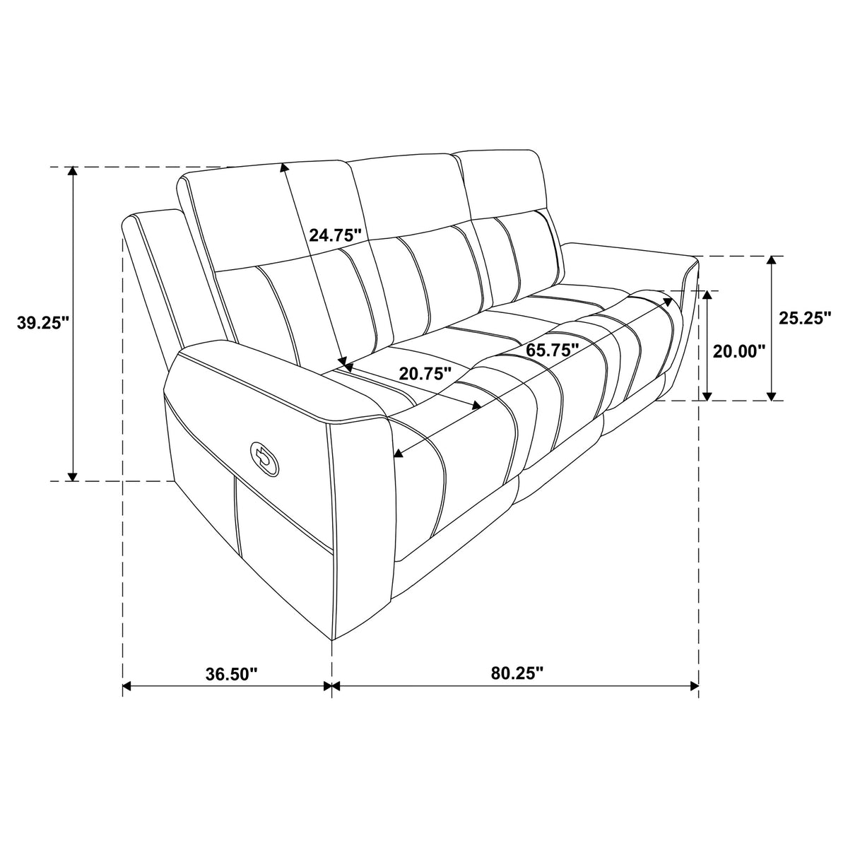 Brentwood Upholstered Motion Reclining Sofa Taupe