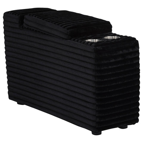 Collins Upholstered Modular Storage Console Black