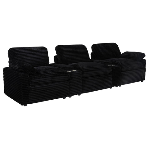 Collins 5-Piece Power Reclining Home Theater Seating Black
