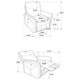Adler Upholstered Power Swivel Glider Recliner Greige