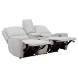 Sylmar Chenille Upholstered Power Reclining Loveseat Dove Grey