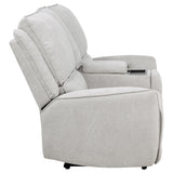 Sylmar Chenille Upholstered Power Reclining Loveseat Dove Grey