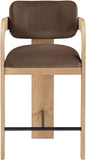 Cedra Velvet Performance Fabric Upholstered Counter Stool — 33052-C - Brown - 33052Brown-C alternate view 2
