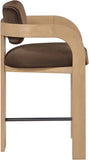 Cedra Velvet Performance Fabric Upholstered Counter Stool — 33052-C - Brown - 33052Brown-C alternate view 3
