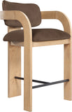 Cedra Velvet Performance Fabric Upholstered Counter Stool — 33052-C - Brown - 33052Brown-C alternate view 5