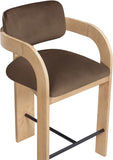 Cedra Velvet Performance Fabric Upholstered Counter Stool — 33052-C - Brown - 33052Brown-C alternate view 6