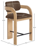 Cedra Velvet Performance Fabric Upholstered Counter Stool — 33052-C - Brown - 33052Brown-C Dim