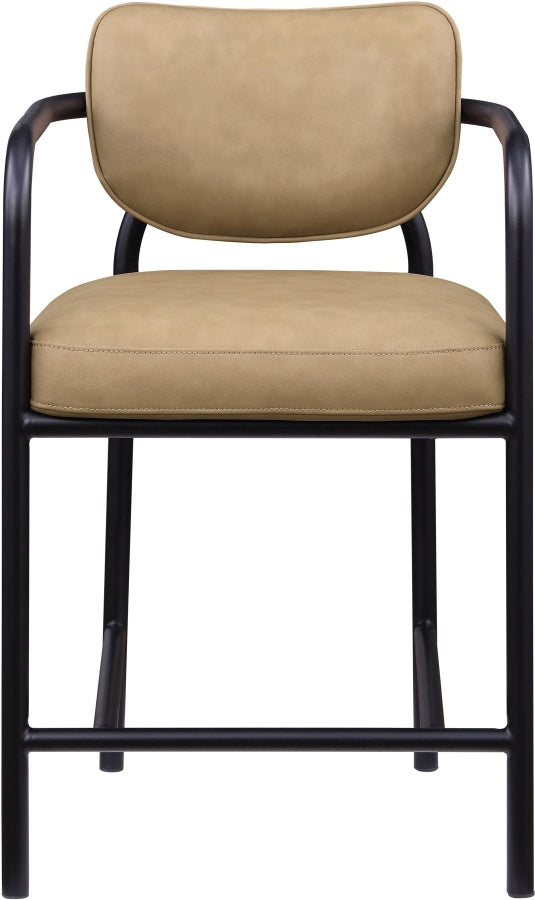Serava Vegan Leather Upholstered Counter Stool — 77067-C - Tan - 77067Tan-C alternate view 2