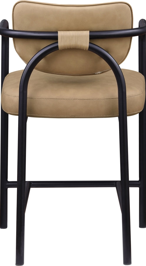 Serava Vegan Leather Upholstered Counter Stool — 77067-C - Tan - 77067Tan-C alternate view 4