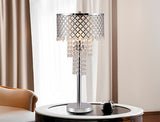 Crystal On Mesh Chrome 28" Touch Table Lamp - Crown Mark | Olivia Furniture