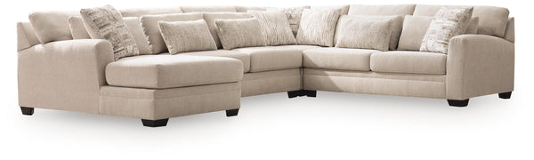 Mandi Point Marble 4-Piece Sectional with Left-Arm Facing Chaise