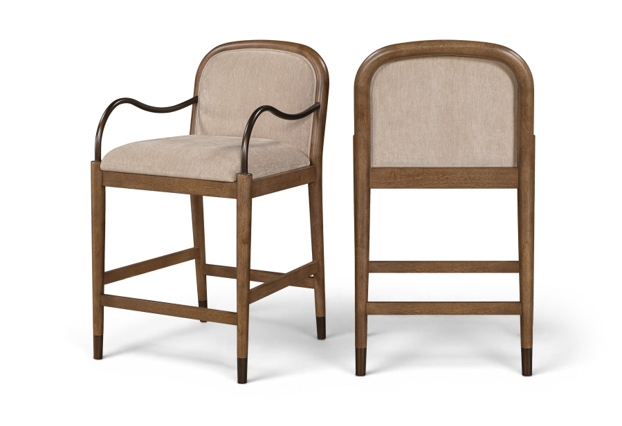 Cambria Fabric Upholstered Counter Stool — 75032-C - Beige - 75032Beige-C Double Chair
