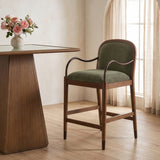 Cambria Fabric Upholstered Counter Stool — 75032-C - Green - 75032Green-C alternate view 1