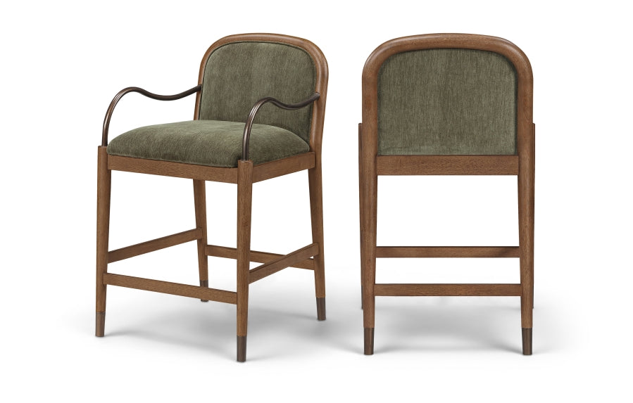 Cambria Fabric Upholstered Counter Stool — 75032-C - Green - 75032Green-C Double Chair