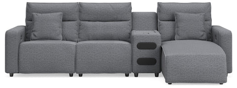 Modmax II 4-Piece Reclining Sectional with Chaise and Audio Console