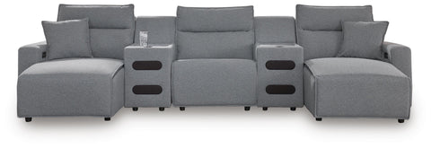 Modmax II 5-Piece Reclining Sectional with Double Chaise and Audio Consoles