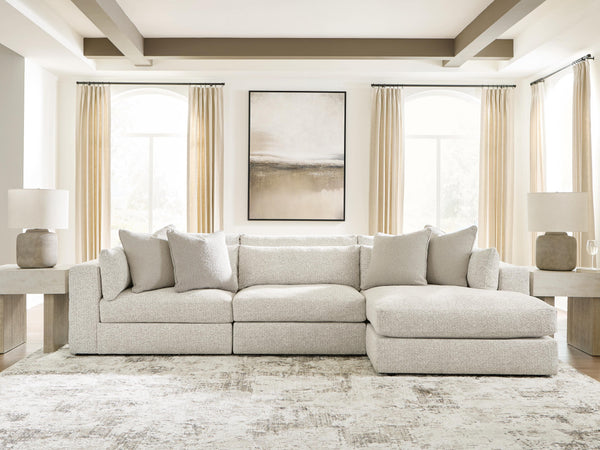 Ashbourne Estate Snowstone 3-Piece Sectional with Right-Arm Facing Chaise