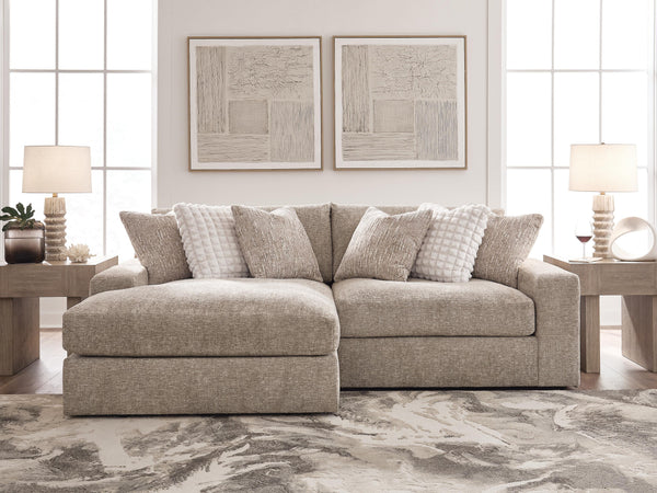 Nexora-Court Burlap 2-Piece Sectional with Left-Arm Facing Chaise