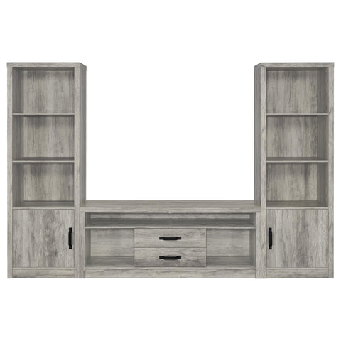 Burke 3-piece 59-inch TV Entertainment Center Grey Driftwood
