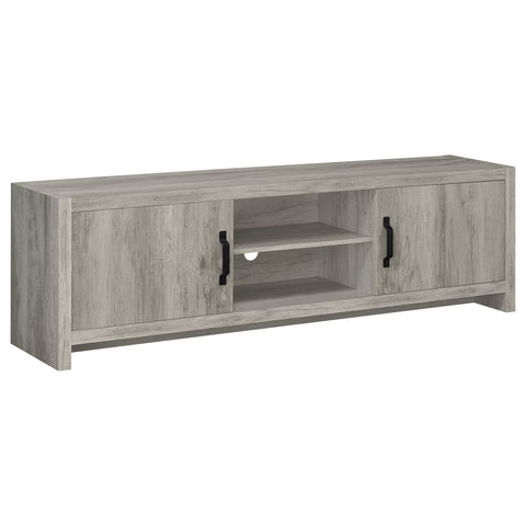 Burke 2-door Engineered Wood 71-inch TV Stand Grey Driftwood