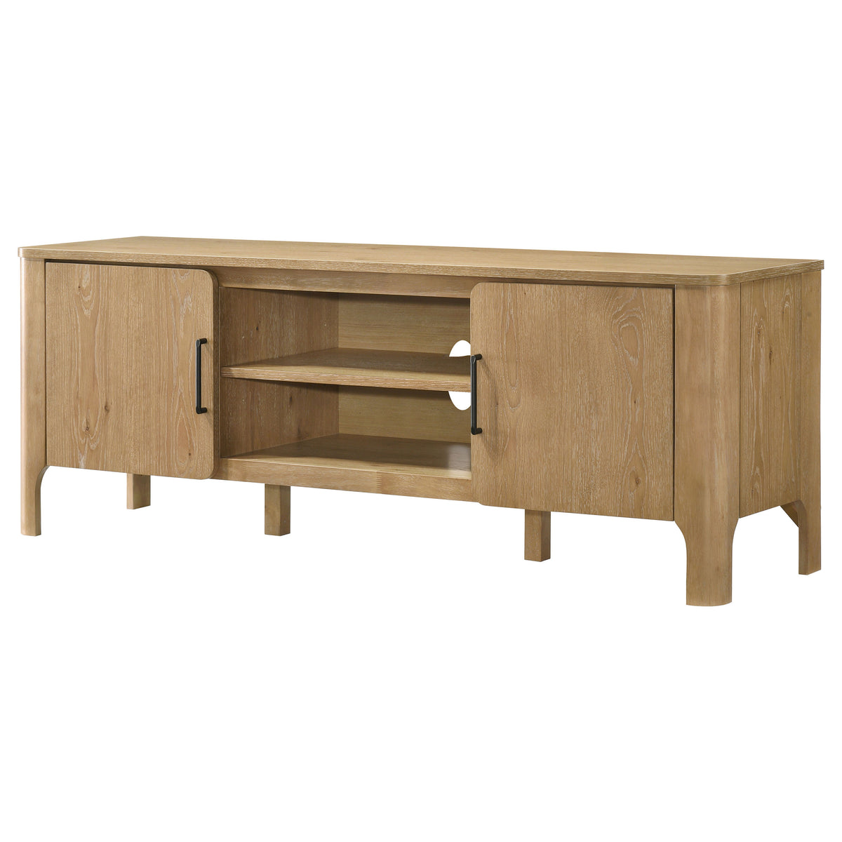 Rowe 65-inch 2-door Wood TV Stand Media Console Light Oak
