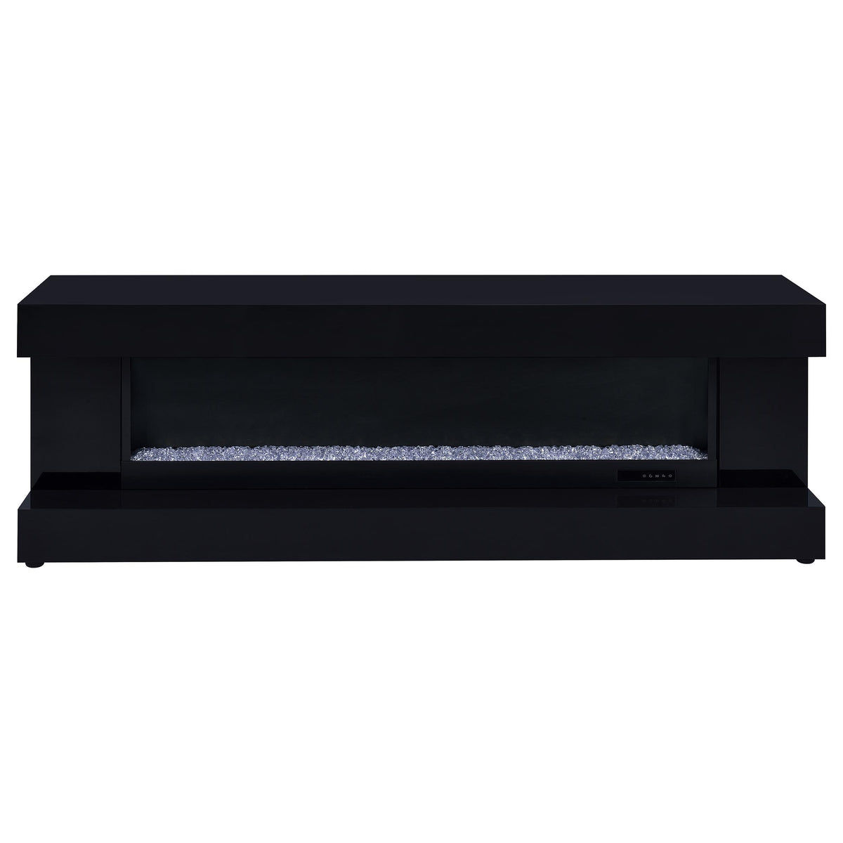 Mallory TV Stand Fireplace Console Bluetooth Speaker Black High Gloss