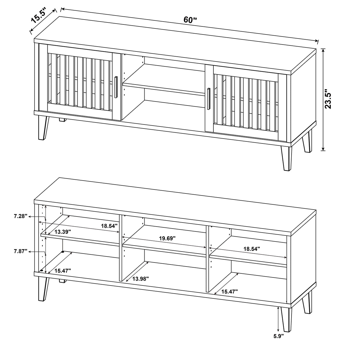 Sedona 2-door TV Stand for TVs up to 65 Inches Dark Pine