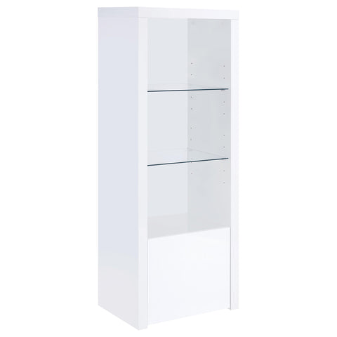 Jude 4-shelf Engineered Wood Media Tower High Gloss White