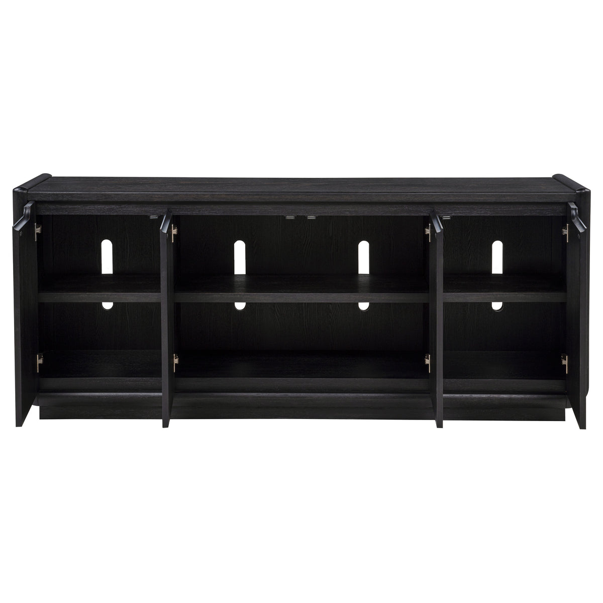 Leandro 72-inch 4-door TV Stand Media Console Burnished Black