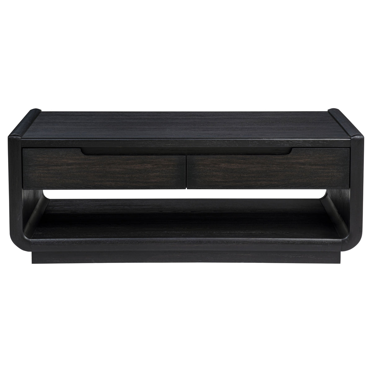 Leandro 2-drawer Wood Cocktail Coffee Table Burnished Black