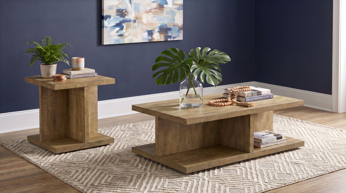 Cortona 2-piece Coffee and End Table Set Mango