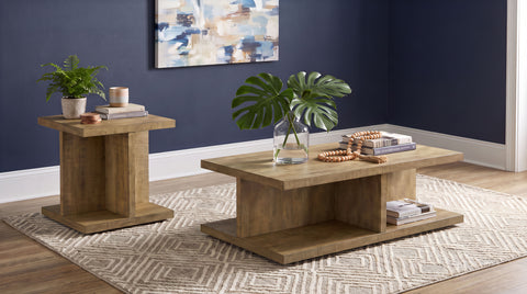 Cortona 2-piece Coffee and End Table Set Mango