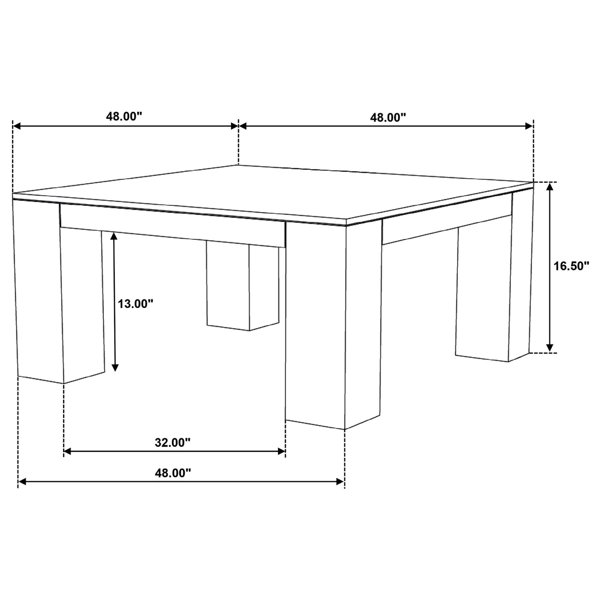 Butte Square Mango Wood Coffee Table Natural