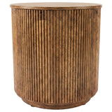 Coffey Round Mango Wood End Table Light Brown