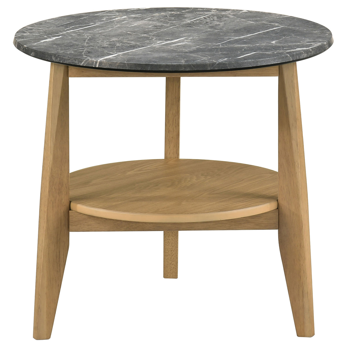Bradley Round SmartTop™ End Side Table Grey and Natural