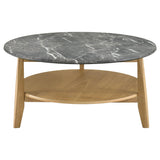 Bradley 2-Piece Round SmartTop™ Coffee Table Set Grey and Natural