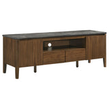Bradley 63-inch 2-Door SmartTop™ TV Stand Smokey Grey and Dark Brown