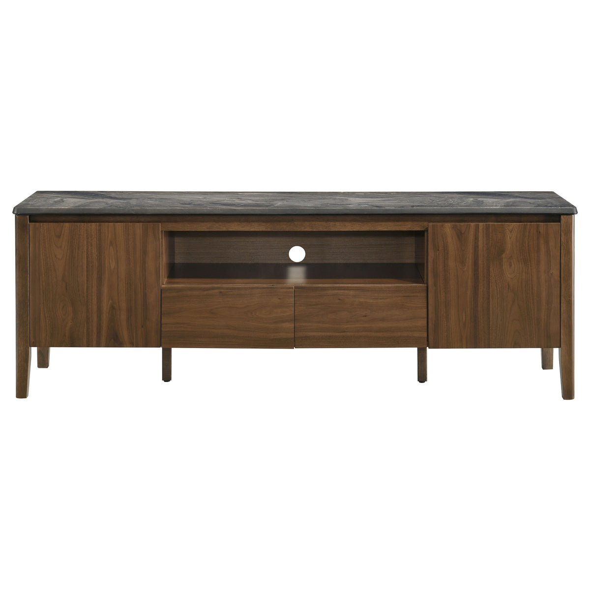 Bradley 63-inch 2-Door SmartTop™ TV Stand Smokey Grey and Dark Brown