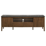 Bradley 63-inch 2-Door SmartTop™ TV Stand Smokey Grey and Dark Brown